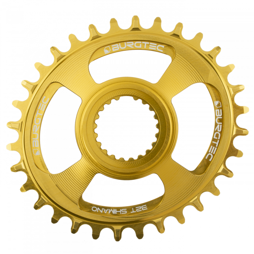 Převodník OVAL SHIMANO DIRECT MOUNT THICK THIN - Barva: Burgtec Bullion Gold, Velikost převodníku: 30T